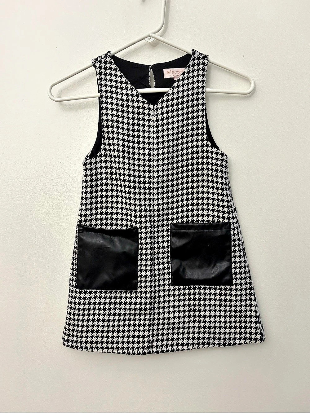 Biscotti Collection Girls Size 5 Black & White Houndstooth Jumper Dress